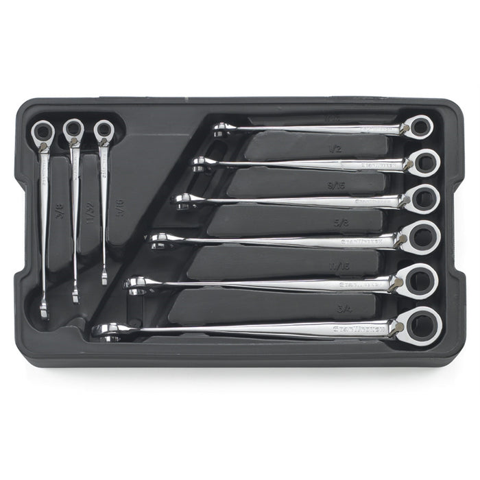 9 PC X-BEAM REV COMBO RATCH WRENCH SET SAE
