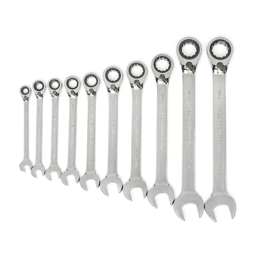 10PC SAE REVERSING RATCHETING COMBI WRE