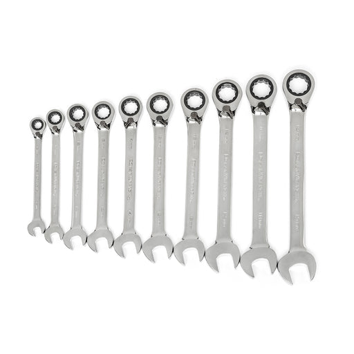10PC METRIC REVERSING RATCHETING COMB WRE SET