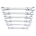 6 Pc. Ratcheting Flex Flare Nut Wrench Set- Metric