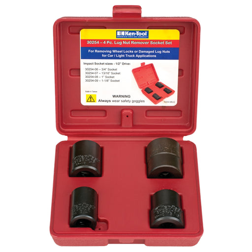 4 PC LUG NUT REMOVER IMPACT SOCKET SET