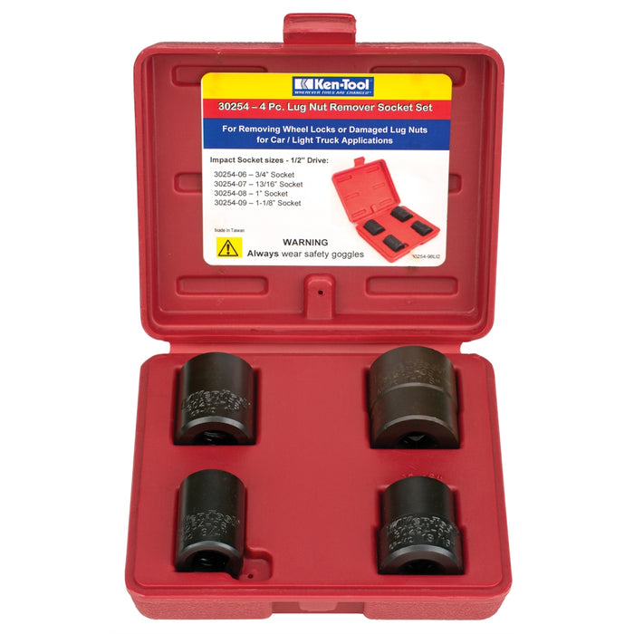 4 PC LUG NUT REMOVER IMPACT SOCKET SET
