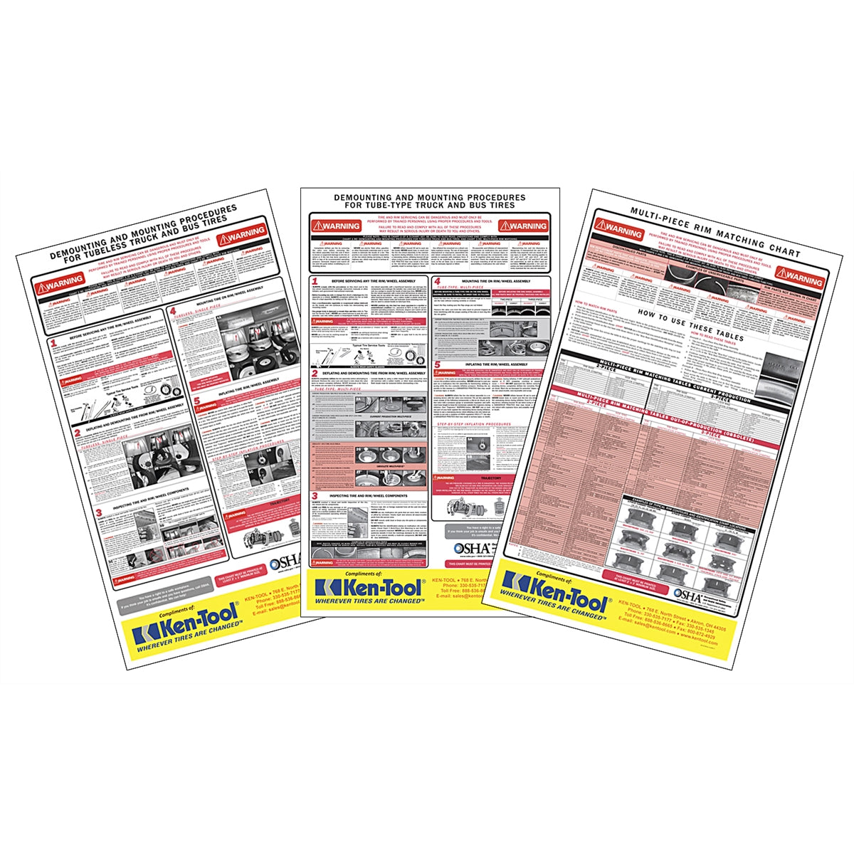 3 Pc. OSHA Wall Chart Set Ken-tool — OEM Tech Tools