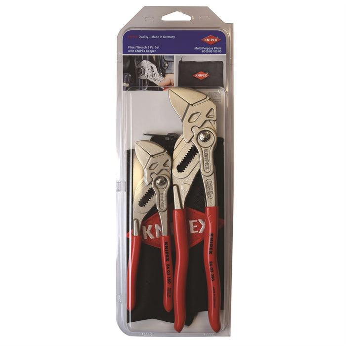 2PC PLIERS WRENCH SET WITH KEEPER POUCH