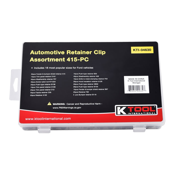 Automotive Retainer Clip Assortment 415pc