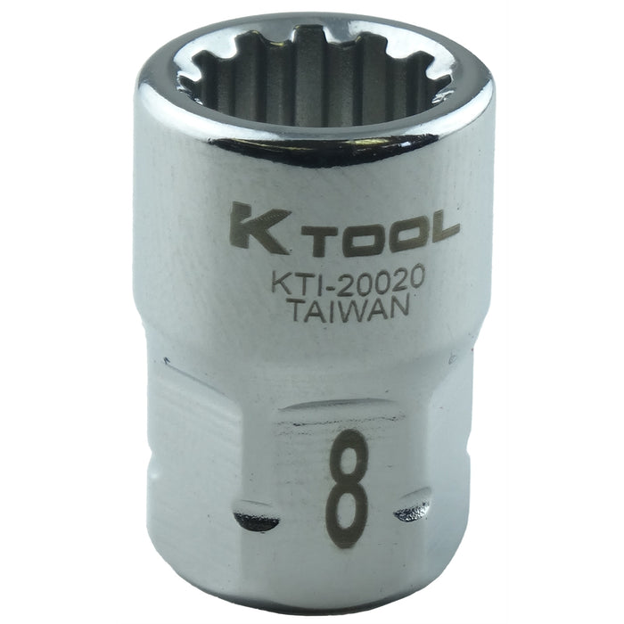 SPLINE SOC 1/4" DR 8MM