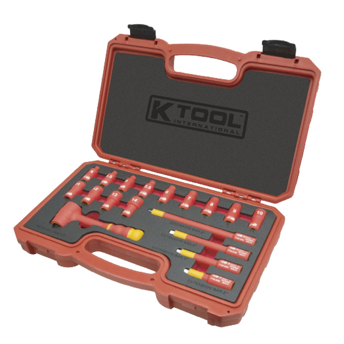 Socket Wrench Set Insulated 1/4" 18Pc