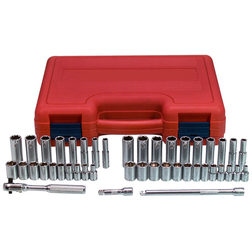44-PIECE 1/4 " DR 6-PT SAE AND 
