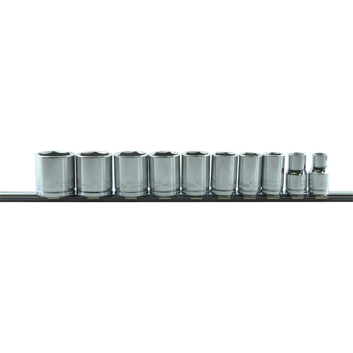 10-PIECE 3/8 " DR 6-PT SAE STAN