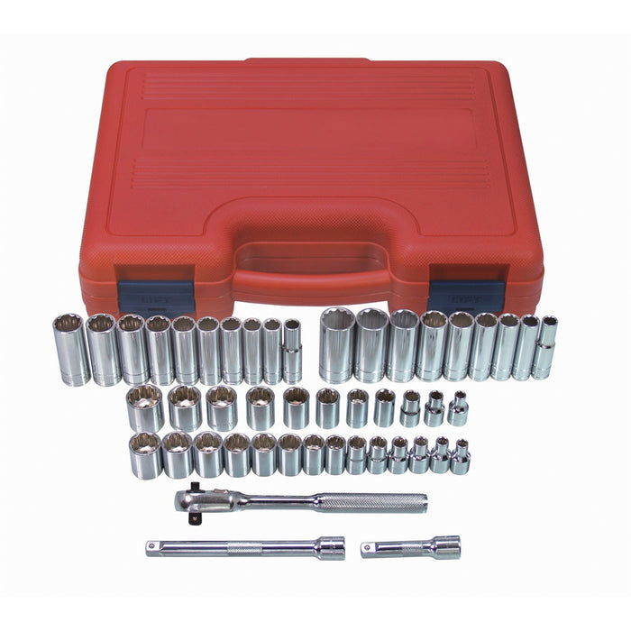 47-PIECE 3/8 " DR 12-PT SAE AND