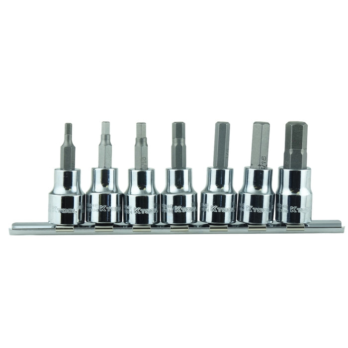 SOC HEX BIT SET 3/8" DR 7 PC. SAE