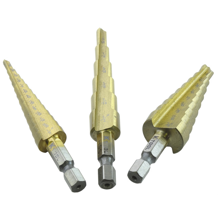 Step Drill Bits 3-Piece Set