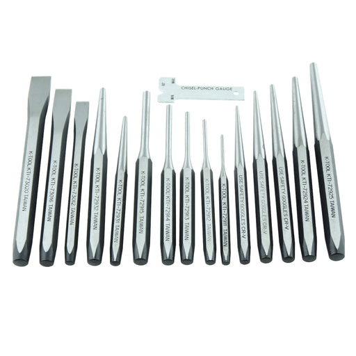 PUNCH & CHISEL SET 15 PC. IN PLASTIC TRAY