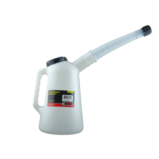 Plastic Measure Flex Spout w/Lid, 1 Qt
