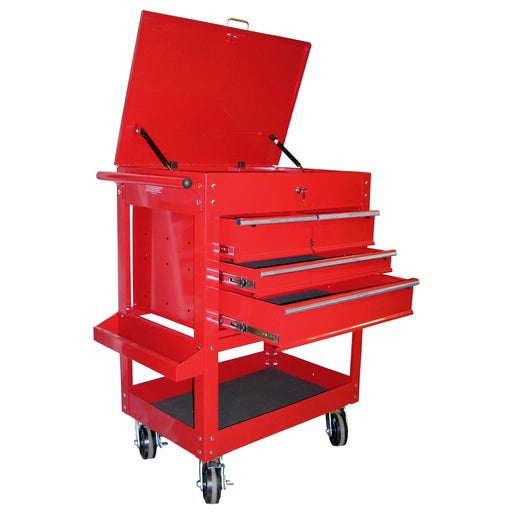 Heavy Duty 4-Drawer Tool Cart, Red