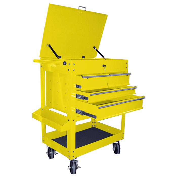 Heavy Duty 4-Drawer Service Cart, Yellow 