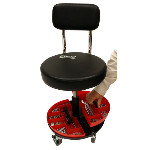 MECHANIC STOOL BACKREST CREEPER TRAY