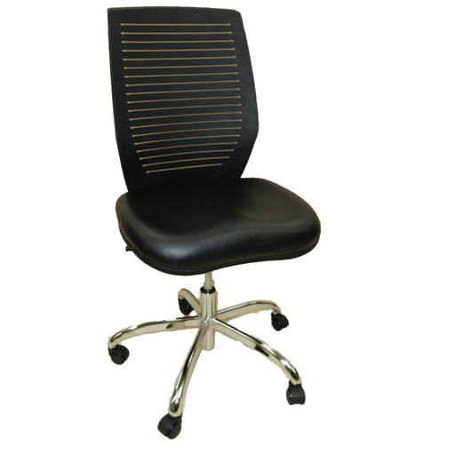 Dental Lab Chair, Plastic Back Black Seat