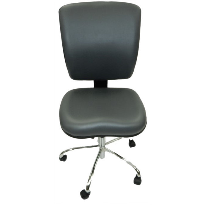 Dental Lab Chair, Vinyl Back Dark Grey Seat
