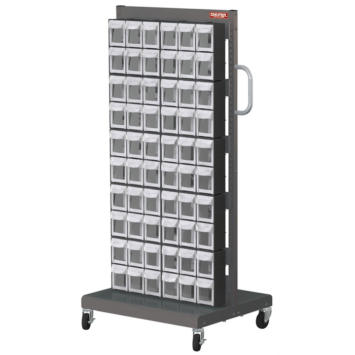 Mobile Parts Cart - Flip Out Bin, 120 Bins