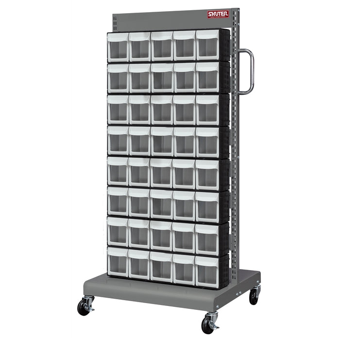 Mobile Parts Cart - Flip Out Bin, 80 Bins