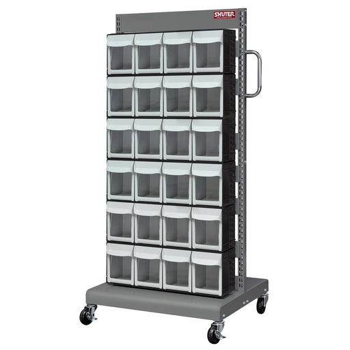 Mobile Parts Cart - Flip Out Bin, 24 Bins