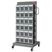 Mobile Parts Cart - Flip Out Bin, 24 Bins