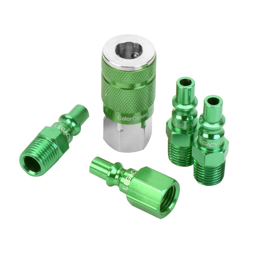 B 5pc 1/4" Green Coupler & Plu