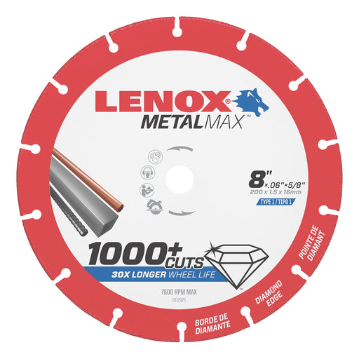 LENOX Metal Max  DIAM CUTOFF WHEEL CS 8" X 5/8"