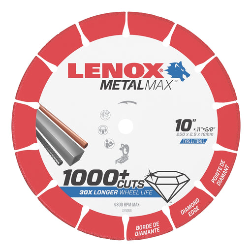 LENOX Metal Max  DIAM CUTOFF WHEEL CH 10" X 5/8"