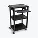 AV Cart 3 Shef Pullout Shelf-Black