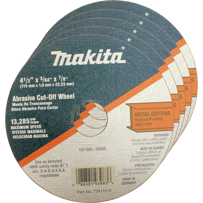 4 1/2" x 7/8" x 3/64" Super Thin Metal Cut Off Wheel (Pack of 25)