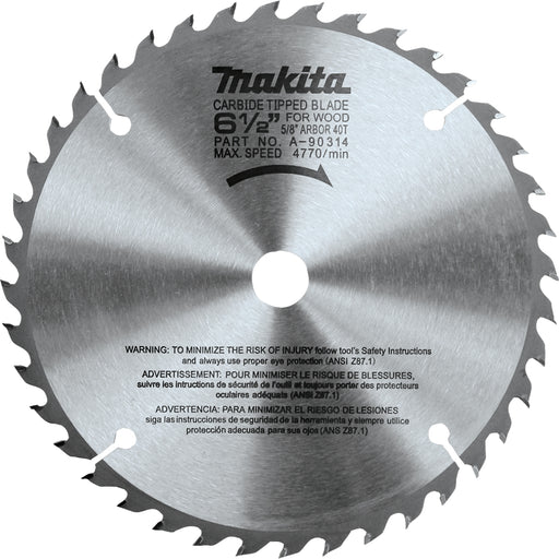 General Purpose 6 1/2" 40T Carbide Tipped Circular Saw Blade