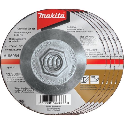 4-1/2" x 1/4" x 5/8-11" INOX Grinding Wheel (Pack of 5)
