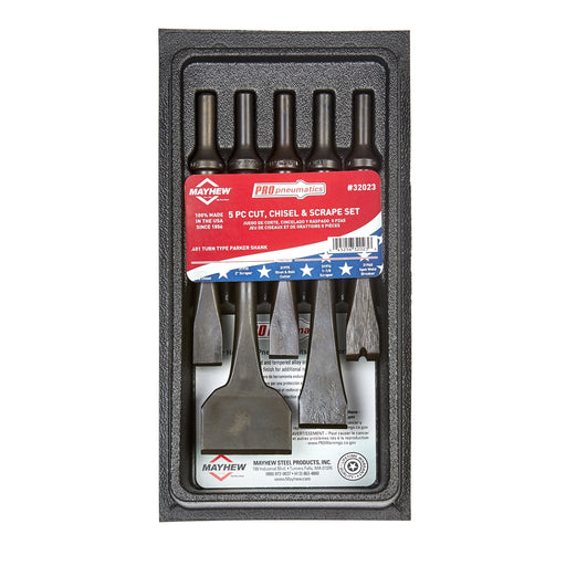 5-PC PNEU CUT CHISEL SCRAPE SET