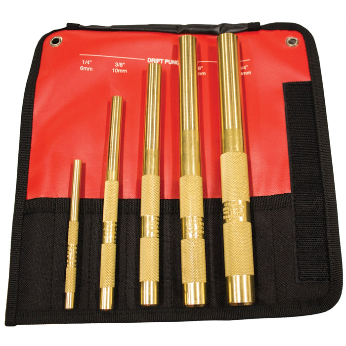 5-PC BRASS DRIFT PUNCH SET