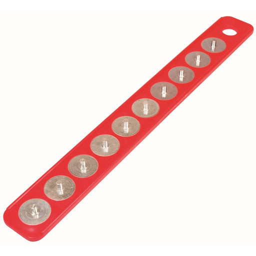 Magnetic Socket Holder Strip and 10 Interchangeabl