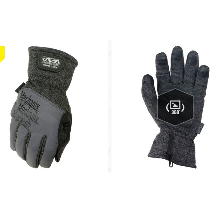 Winter Fleece Insulated Gloves (Small, Black/Grey)