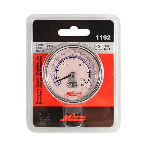 Gage 1/4" NPT, 0-300 PSI - Center Mount