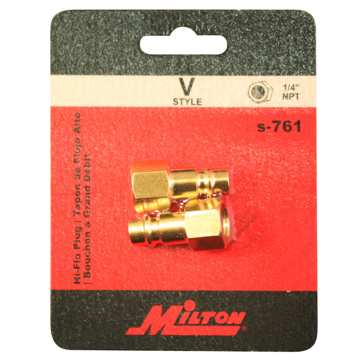 HI-Flo V-Style 1/4" FNPT Brass Plug 2/cd