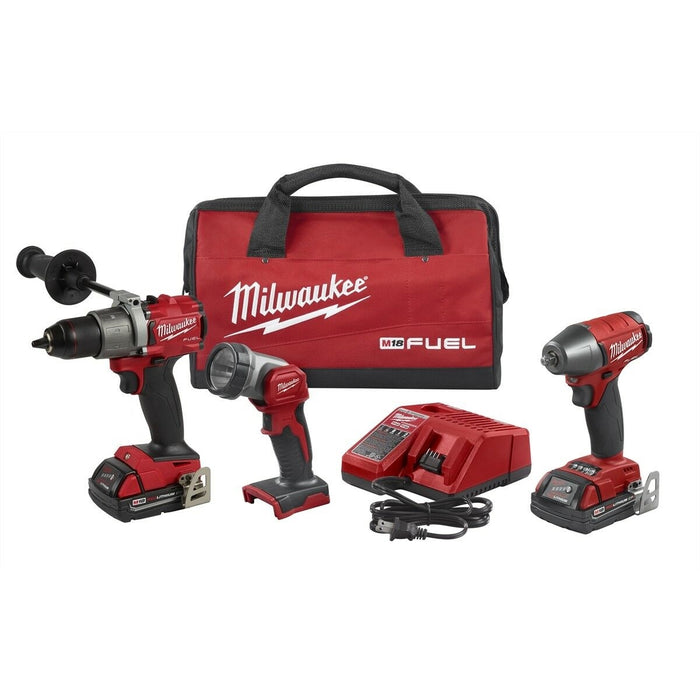 M18 FUEL 3PC AUTO DRILL, IMP WRENCH & LIGHT KIT