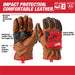 Impact Cut Level 3 Goatskin Leather Gloves - L