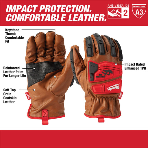 Impact Cut Level 3 Goatskin Leather Gloves XL