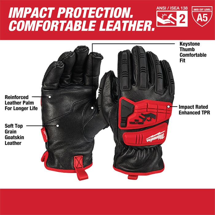Impact Cut Level 5 Goatskin Leather Gloves Large
