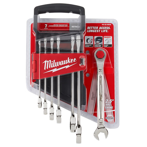 7pc Ratcheting Combination Wrench Set - Metric