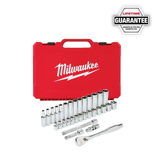 3/8" Drive 32pc Ratchet & Socket Set - Metric