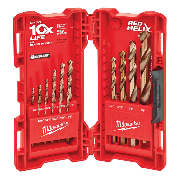 15-PC COBALT RED HELIX DRILL BIT KIT