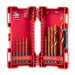 10-PC SHOCKWAVE RED HELIX TITANIUM DRILL BIT SET