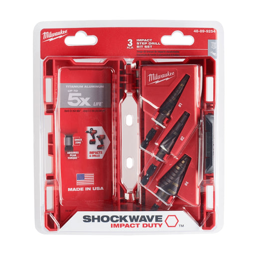 3-PC SHOCKWAVE IMP DUTY #1, #2, #4 STEP BIT KIT