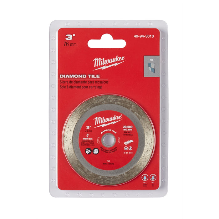 3" DIAMOND TILE CUT-OFF BLADE MAX 20,000 RPM